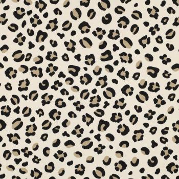 French Terry angeraut Animalprint auf Beige
